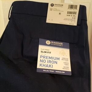 👖Premium No Iron Khaki - 36Wx30L Slim - Haggar (Dallas, Texas) - Great Fa…